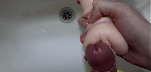  Such intense ORGAMS using a VAGINA TOY over his Sink